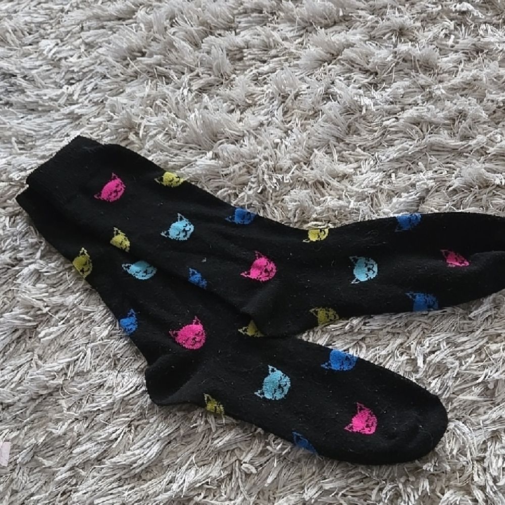 Colorful Cat Pattern Socks unisex man women closet cleanout sale tube kitty cat